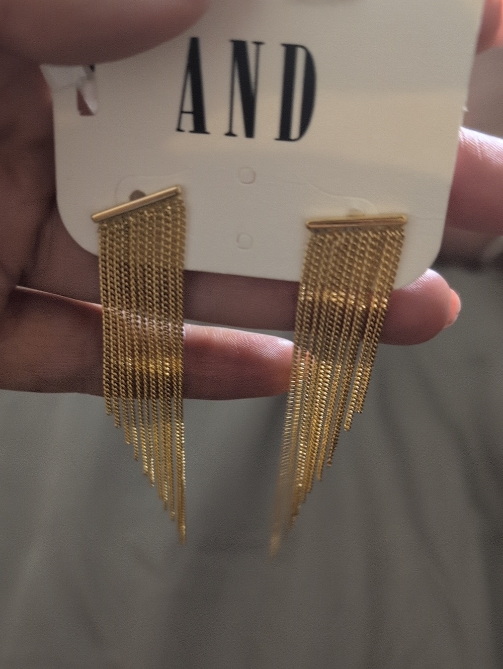 AND Gold Layered Chain Fringe Earrings